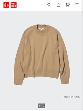 UNIQLO women Crewneck Sweater in Beige